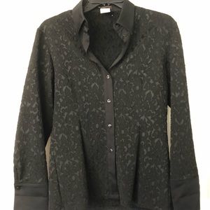 Danapari Paris printed black button down top T4